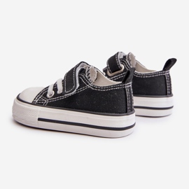 Baskets enfant en tissu avec velcro, Noir Daloma le noir 2