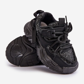 Baskets enfant ornées de paillettes, Noir Liatoma le noir 2