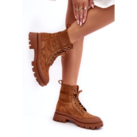 Bottes isolées en dentelle féminine -up women chameau brun 3