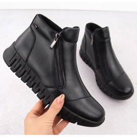Bottines femme en cuir noir sur plateforme par Filippo DBT6345 le noir 1