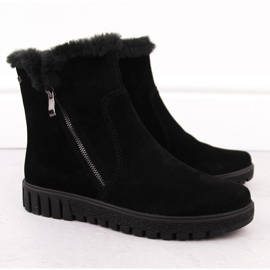 Bottines en cuir pour femme en daim noir avec fourrure Filippo DBT6362 le noir 2