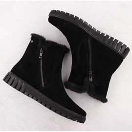 Bottines en cuir pour femme en daim noir avec fourrure Filippo DBT6362 le noir 3