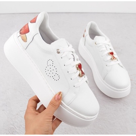 Chaussures de sport en cuir sur plateforme, blanches Vinceza 89101 1 Chaussures de sport en cuir sur plateforme, blanches Vinceza 89101 1