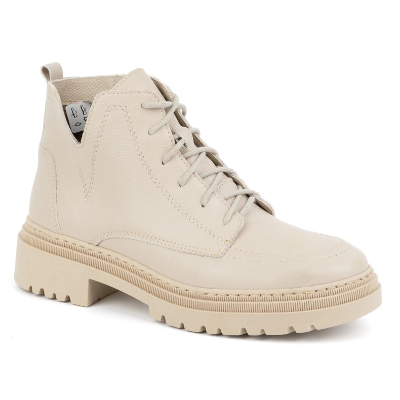 Olivier Bottes d'hiver isolées en cuir pour femme 1246, beige 1