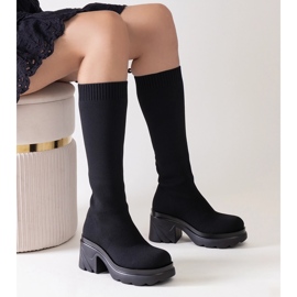Bottes noires à tige flexible par Nimrod le noir 2