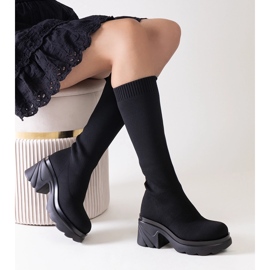 Bottes noires à tige flexible par Nimrod le noir 3