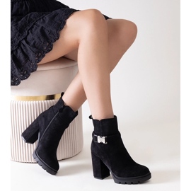 Bottines noires à talons ornées d'une boucle Torhia le noir 2