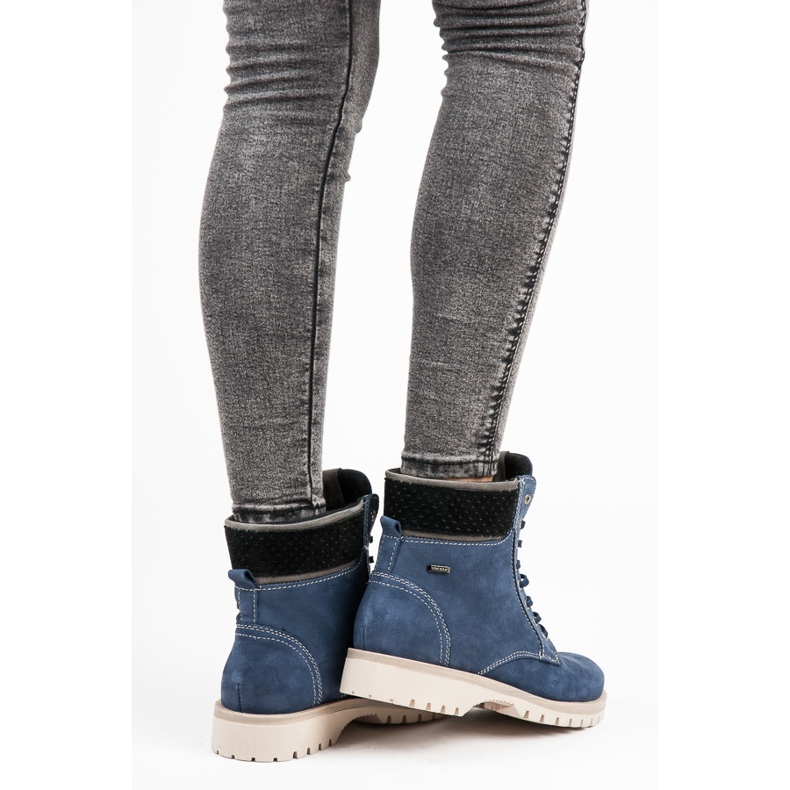 Trappeurs vinceza en cuir bleu 1 Trappeurs vinceza en cuir bleu 1