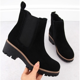 Bottines Chelsea femme en cuir noir Filippo DBT4805 1