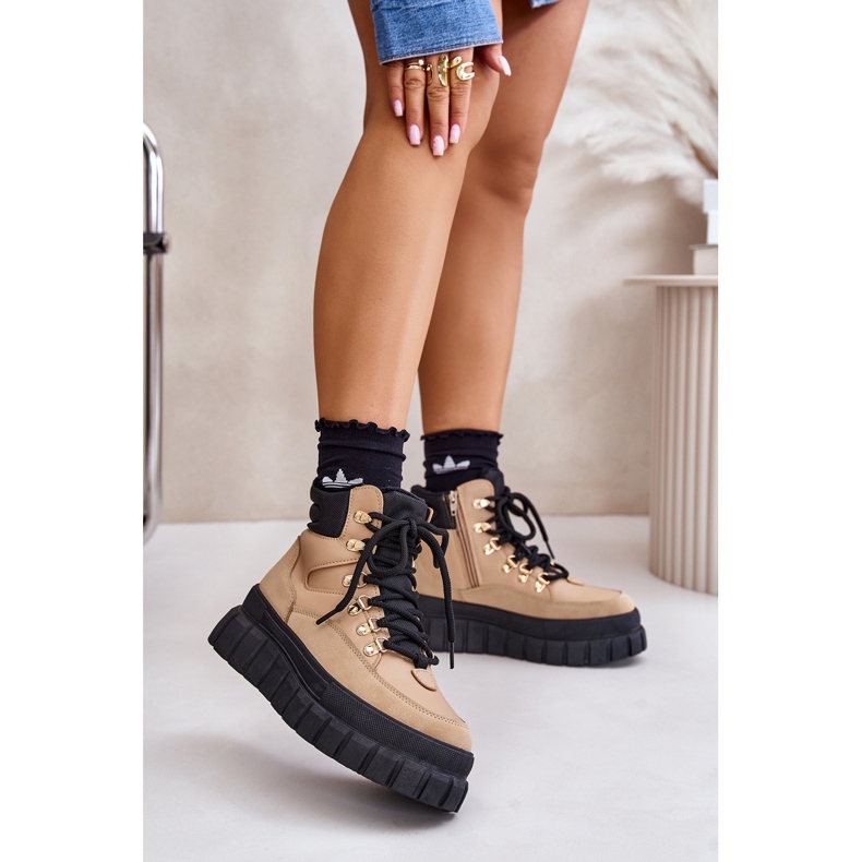 Bottes Trappeuses Isolées Pour Femmes Sur Plateforme Marron Jelenia brun 2