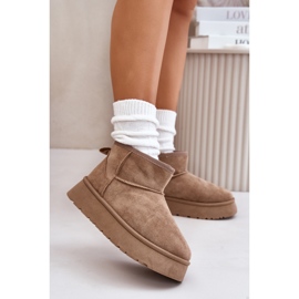 Bottes de neige basses pour femmes, à plateforme, doublées de fourrure, Beige Saldren 2 Bottes de neige basses pour femmes, à plateforme, doublées de fourrure, Beige Saldren 2