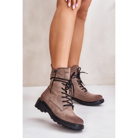Bottines de travail hautes avec fermetures éclair, beige foncé Maisa 2