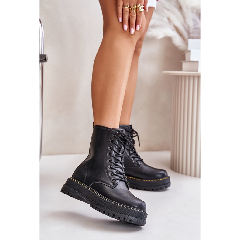 Bottes de travail isolées en cuir écologique avec fermeture éclair, noir Naleli 2