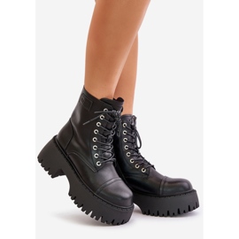 Bottes de travail isolées pour femmes en cuir naturel Goe OO2N4123 le noir 1