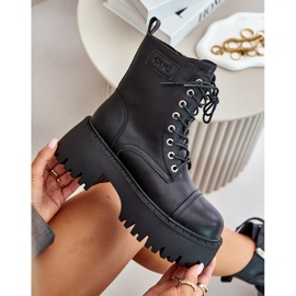 Bottes de travail isolées pour femmes en cuir naturel Goe OO2N4123 le noir 2