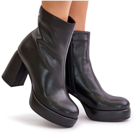 Bottines à talons hauts en cuir naturel GOE OO2N4166-W2 Noir le noir 10