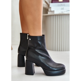 Bottines à talons hauts en cuir naturel GOE OO2N4166-W2 Noir le noir 7