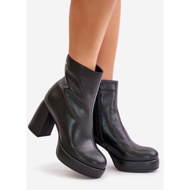 Bottines à talons hauts en cuir naturel GOE OO2N4166-W2 Noir le noir 1