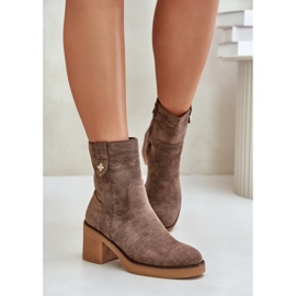 Bottines isolées à talons hauts pour femme, marron Valia brun 2