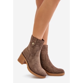 Bottines isolées à talons hauts pour femme, marron Valia brun 1