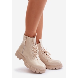 Bottes Ouvrières Vernies Pour Femme, Isolées, Avec Inscriptions Beiges, Zinfreya 1 Bottes Ouvrières Vernies Pour Femme, Isolées, Avec Inscriptions Beiges, Zinfreya 1