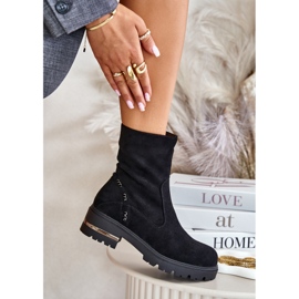 Bottines isolées pour femmes en éco-daim avec fermeture éclair, noir Narilie le noir 6
