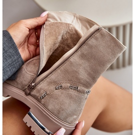 Bottines isolées pour femmes en éco-daim avec fermeture éclair, Beige Narilie 9