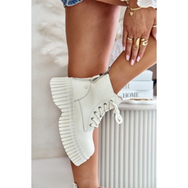 Bottines Trappeur Isolées En Cuir Sur Semelle Massive GOE OO2N4127 Beige Clair 6