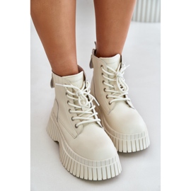 Bottines Trappeur Isolées En Cuir Sur Semelle Massive GOE OO2N4127 Beige Clair 7