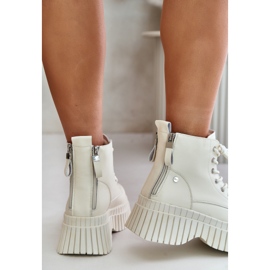 Bottines Trappeur Isolées En Cuir Sur Semelle Massive GOE OO2N4127 Beige Clair 8