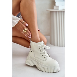 Bottines Trappeur Isolées En Cuir Sur Semelle Massive GOE OO2N4127 Beige Clair 9