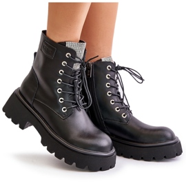 Bottes de travail isolées en cuir pour femmes avec zircones cubiques GOE OO2N4125 noir le noir 9