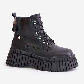 Bottines Trappeur Isolées En Cuir Sur Semelle Massive GOE OO2N4126 Noir le noir 4
