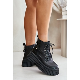 Bottines Trappeur Isolées En Cuir Sur Semelle Massive GOE OO2N4126 Noir le noir 5