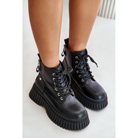 Bottines Trappeur Isolées En Cuir Sur Semelle Massive GOE OO2N4126 Noir le noir 6