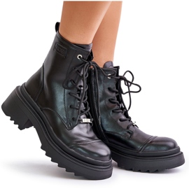 Bottes isolées pour femmes en cuir naturel Goe OO2N4115-W2 noir le noir 10