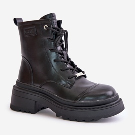 Bottes isolées pour femmes en cuir naturel Goe OO2N4115-W2 noir le noir 4