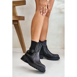 Bottines Chelsea isolées en cuir avec ceinture Sergio Leone TR719-S Noir le noir 2