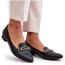 Zazoo 2885 Ballerines en cuir féminines avec décoration noire le noir 4