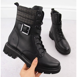 Bottes isolées pour femmes, travailleuses du cuir, noires Remonte D1W71-03 1