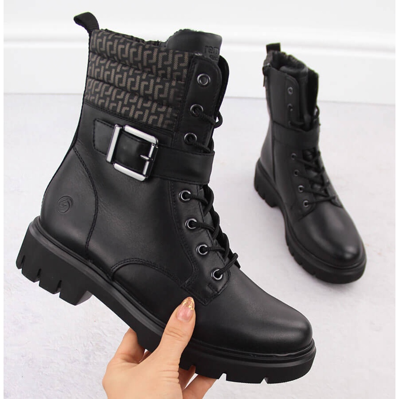 Bottes isolées pour femmes, travailleuses du cuir, noires Remonte D1W71-03 1