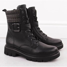 Bottes isolées pour femmes, travailleuses du cuir, noires Remonte D1W71-03 2