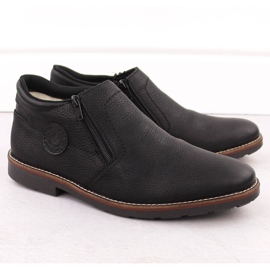 Bottes en cuir isolées pour hommes, noires, Rieker 15399-00 le noir 1