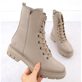 Veste de travail en cuir isolée pour femme beige Remonte D1W76-20 1 Veste de travail en cuir isolée pour femme beige Remonte D1W76-20 1