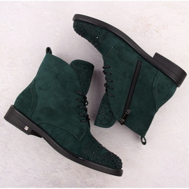 Bottines femme avec zircons, vert Potocki SZ12178 3