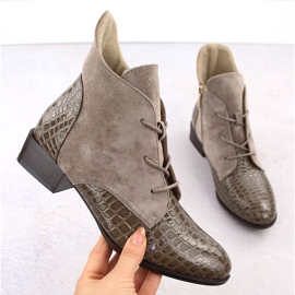 Bottines en cuir verni pour femmes, beige, Potocki 12498 1