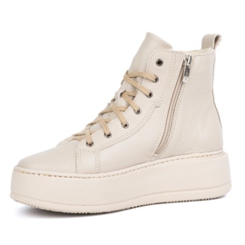 Olivier Bottes d'hiver isolées en cuir pour femme 1174, beige 1 Olivier Bottes d'hiver isolées en cuir pour femme 1174, beige 1