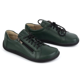Olivier Chaussures minimalistes en cuir pieds nus pour femmes modèle 1243 vert 6