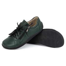 Olivier Chaussures minimalistes en cuir pieds nus pour femmes modèle 1243 vert 7