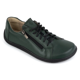 Olivier Chaussures minimalistes en cuir pieds nus pour femmes modèle 1243 vert 1